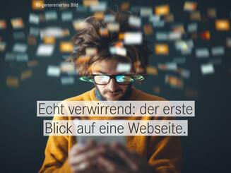 So fühlen sich Besucher*nnen bei Webseiten ohne Struktur.. (KI-generiert)